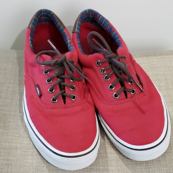 Vans Other - Vans men red with brown leather trim